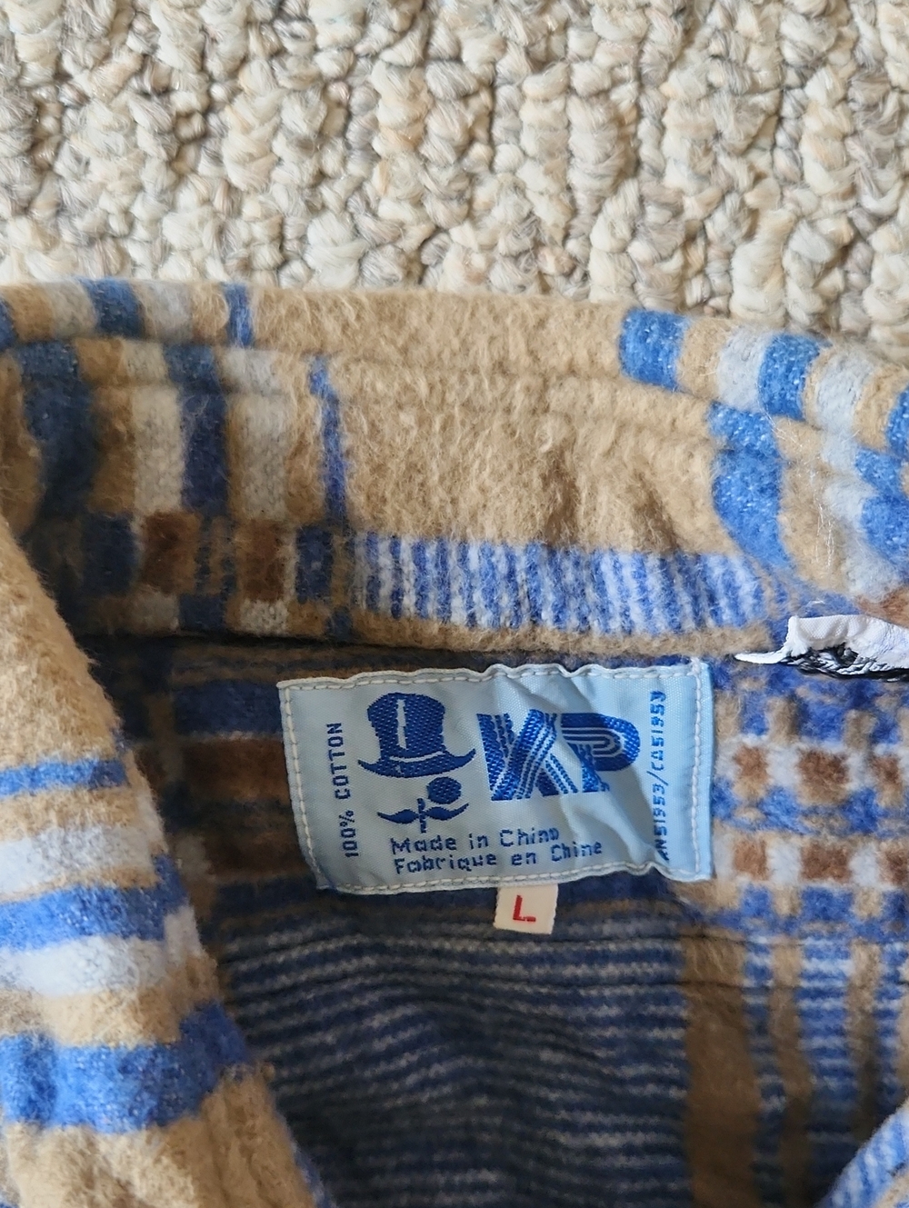 Men's Tan & Blue Plaid Button-Up Jacket - Picture 2 of 2